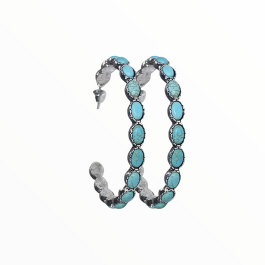 Turquoise C-Hoop Earrings